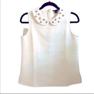 NWT ANN TAYLOR Sz XS Off White Sleeveless Top